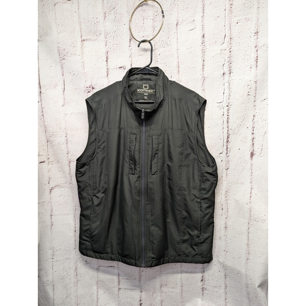 SCOTTeVEST Travel Vest Mens XL Black‎ TEC Technology Enabled Multi Pocket